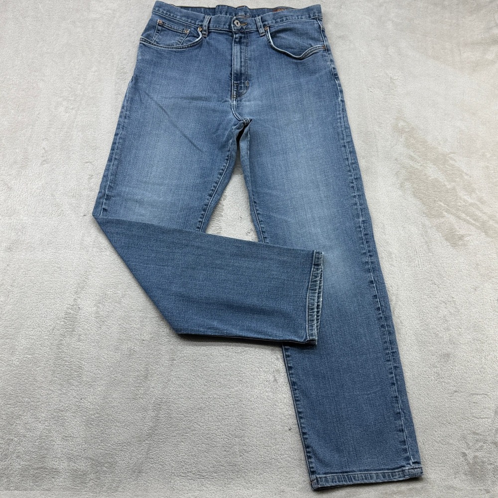 Orvis Montana Morning Jeans Mens 32x32 Blue Straight Leg Stretch Medium Denim